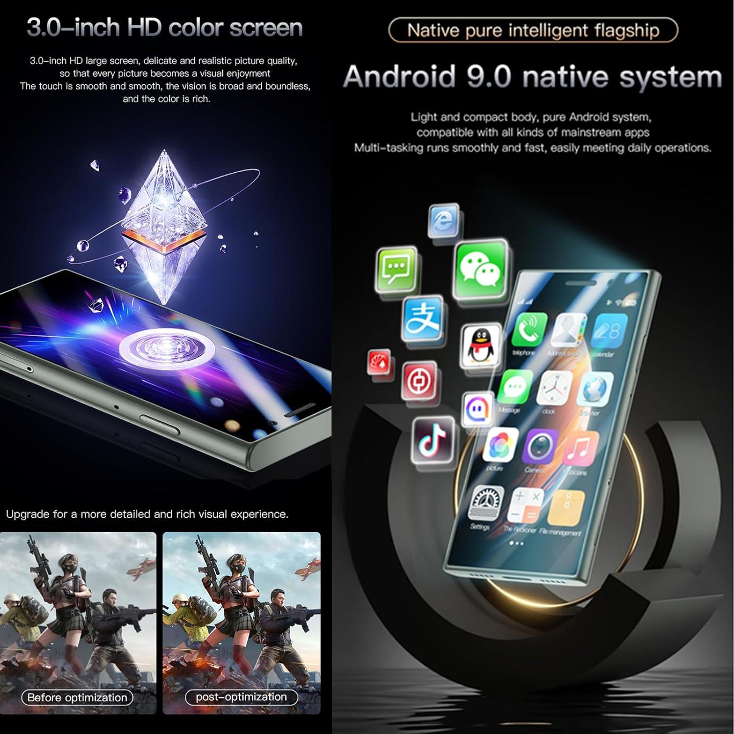 Smartphone S23Pro Mini 4G PADY Android 9.0 2GB+16GB Negro