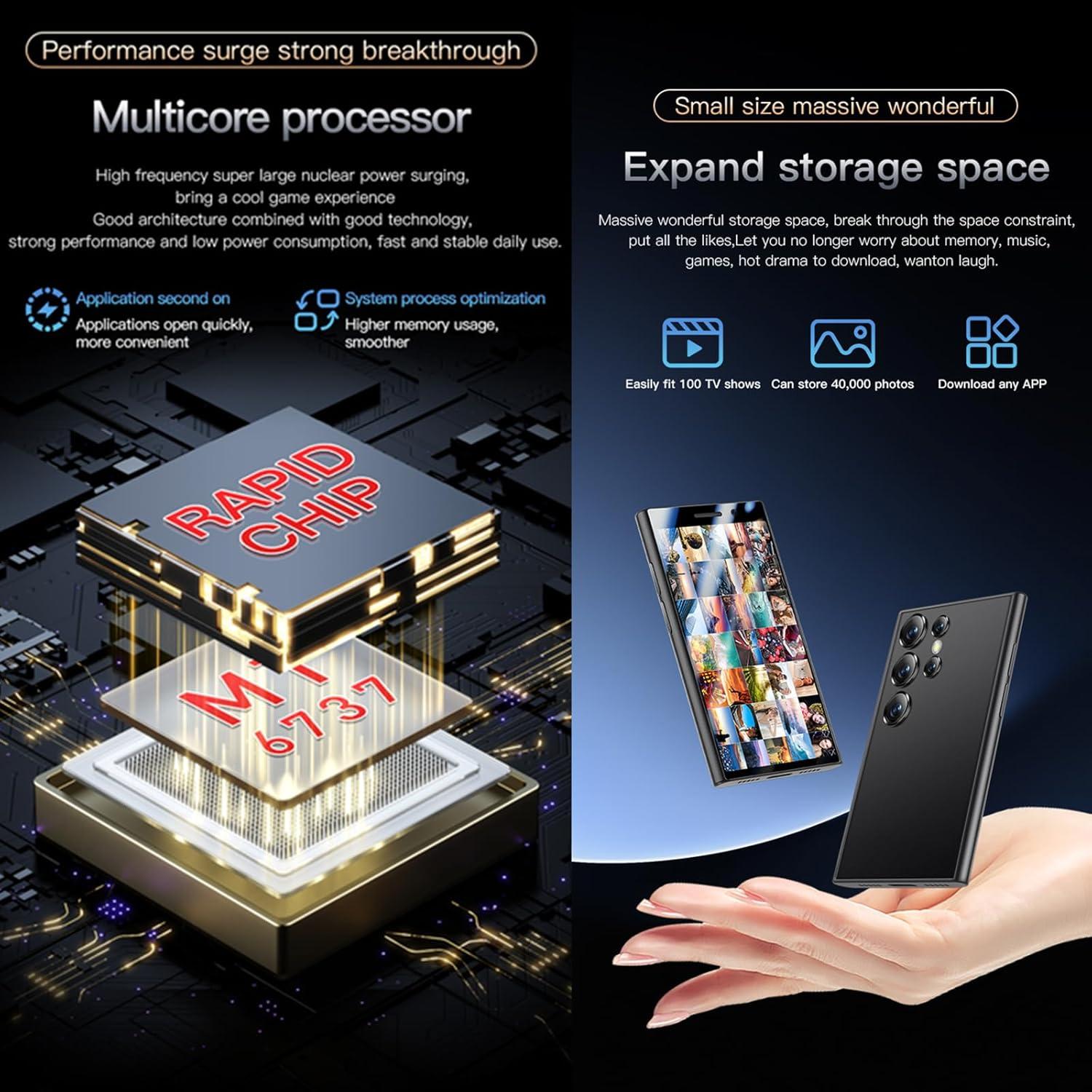 Smartphone S23Pro Mini 4G PADY Android 9.0 2GB+16GB Negro