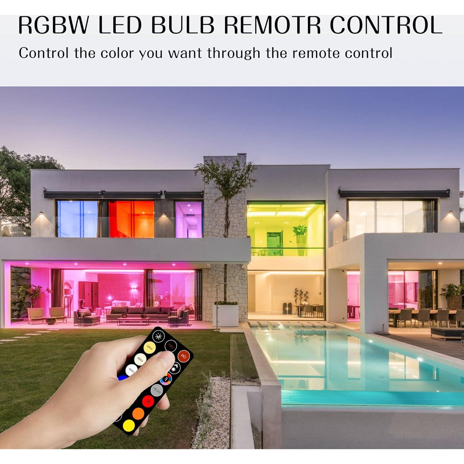 Bombilla LED RGB Nawvace 5W con control remoto, 30 colores