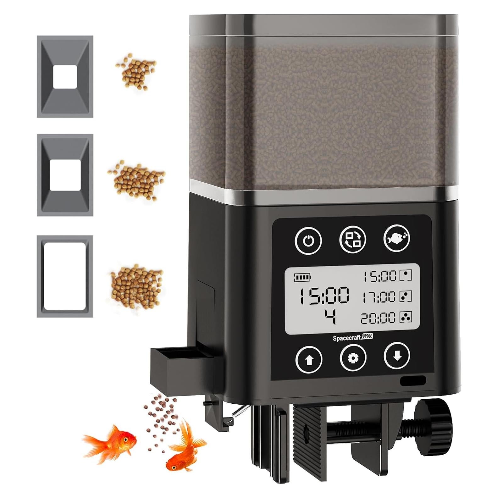 Comedero Automático para Peces ZWJBSGY 320ml Sellado Negro