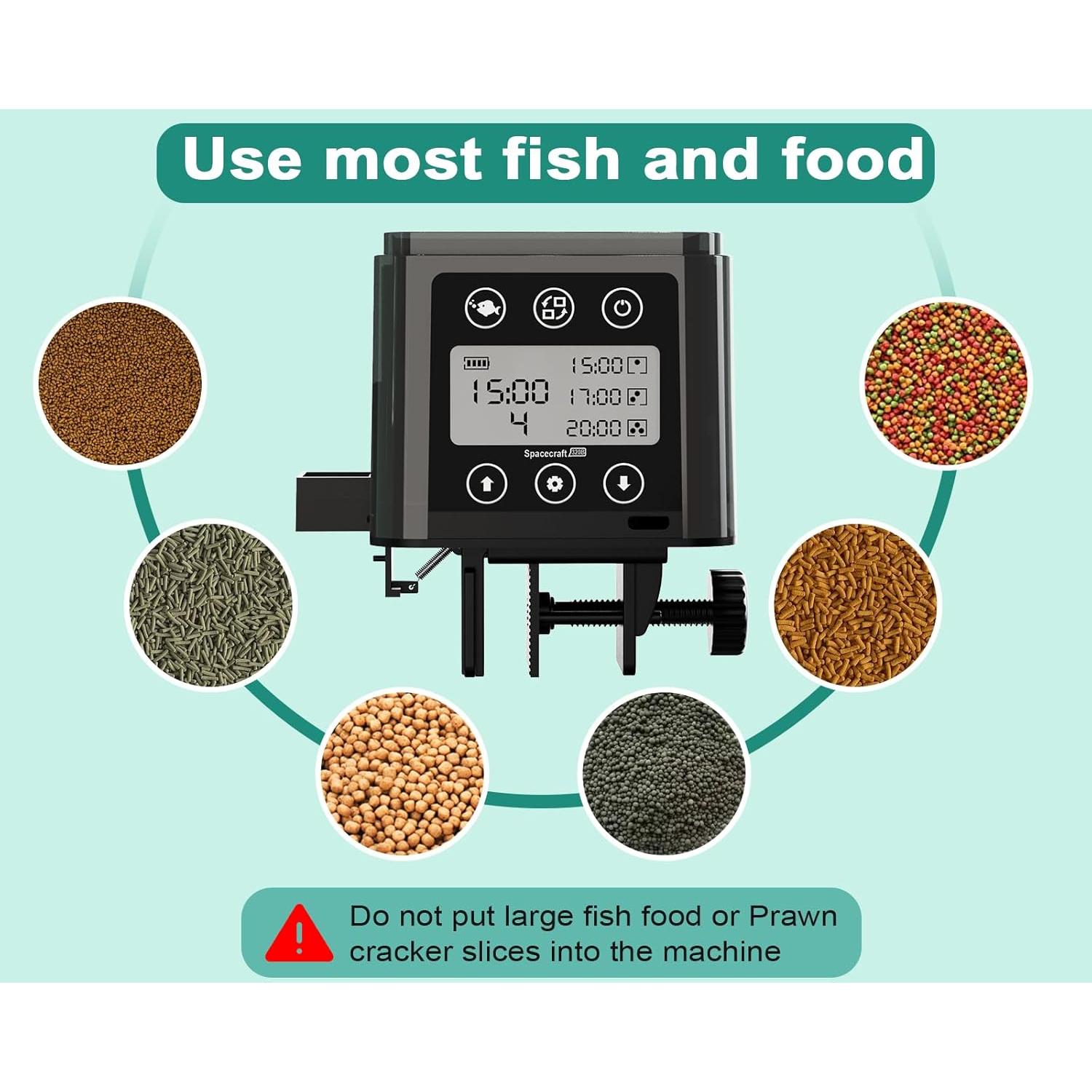 Comedero Automático para Peces ZWJBSGY 320ml Sellado Negro