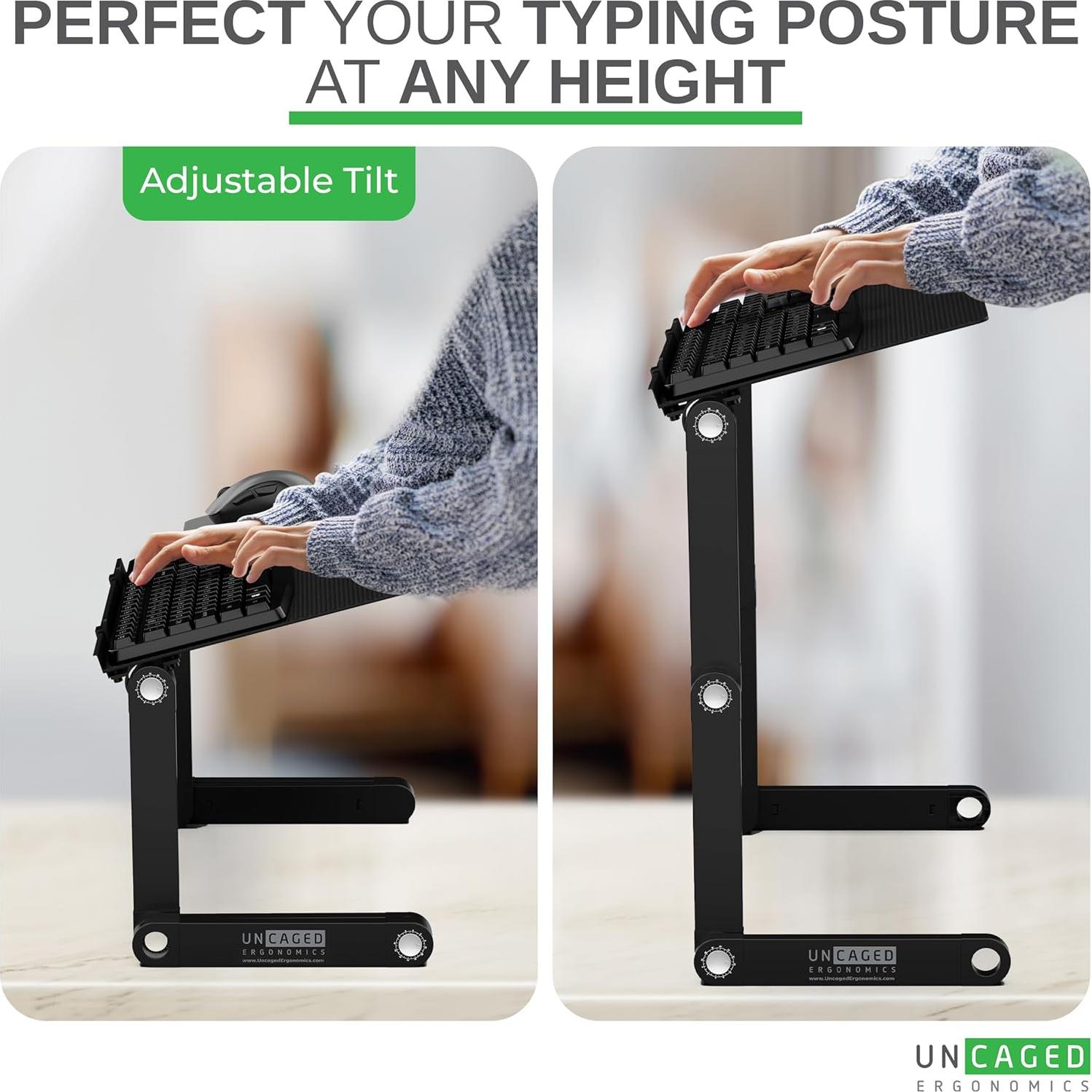 Soporte Ajustable para Teclado Uncaged Ergonomics WEKTb Negro