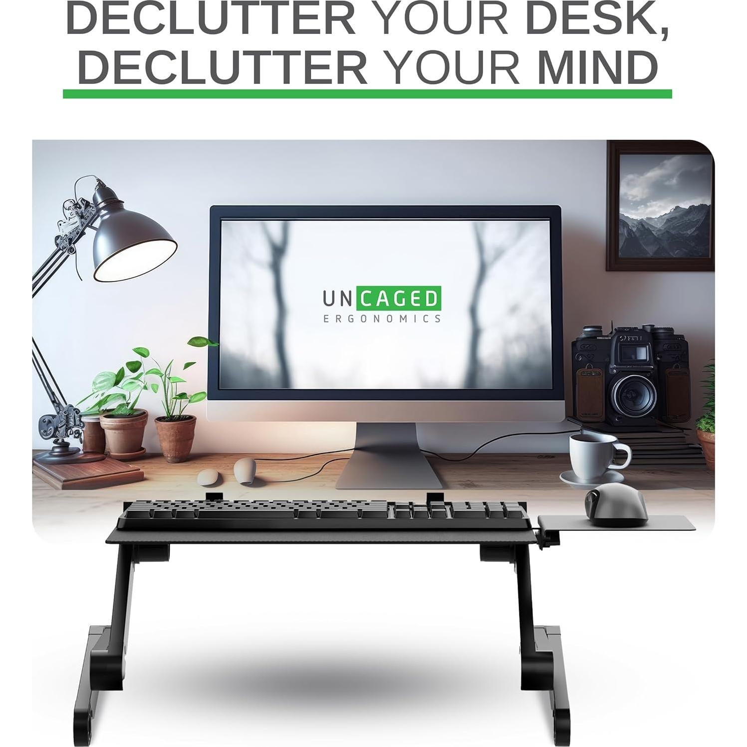 Soporte Ajustable para Teclado Uncaged Ergonomics WEKTb Negro