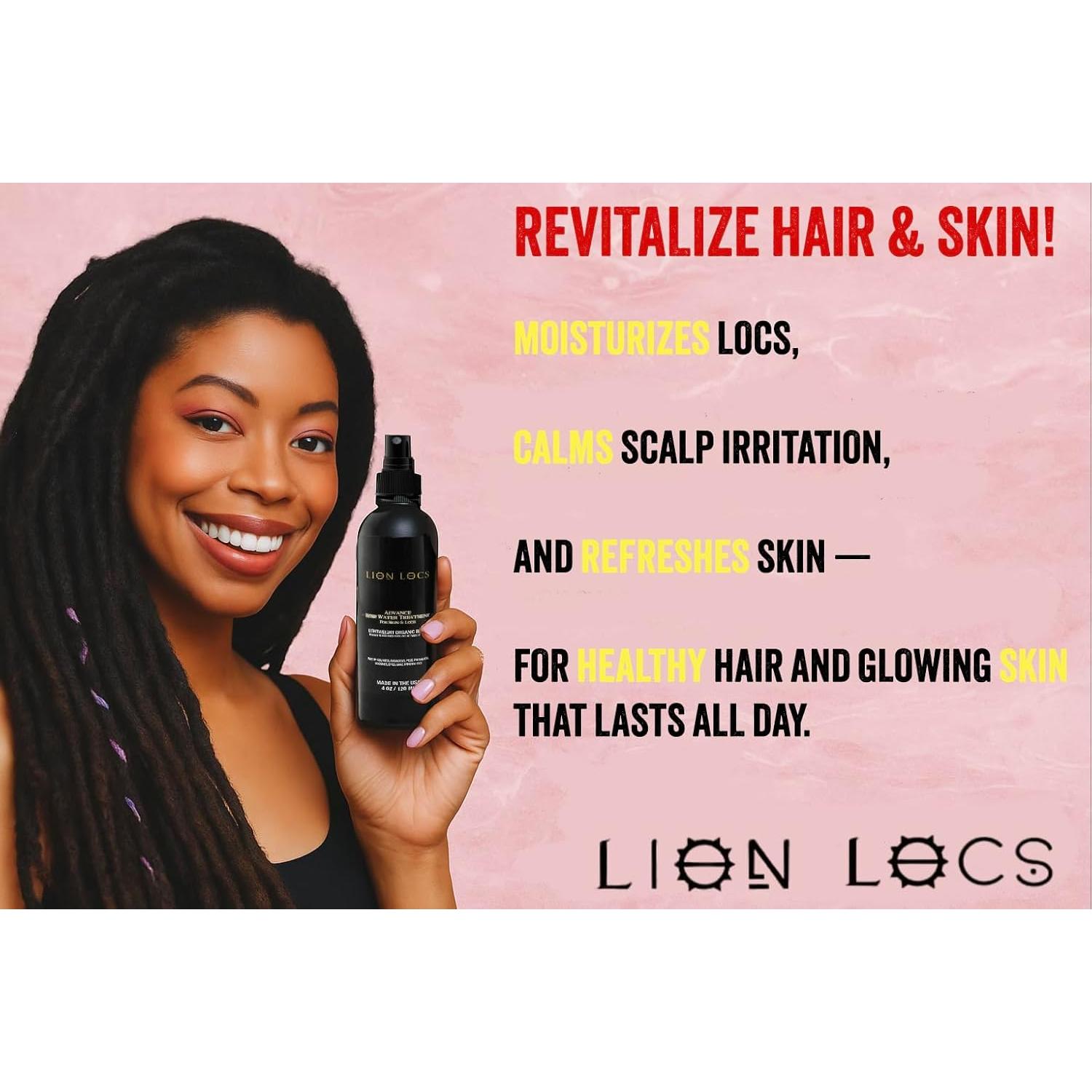 Rociador de Agua de Rosa Lion Locs 120 ml - Hidratante Vegano