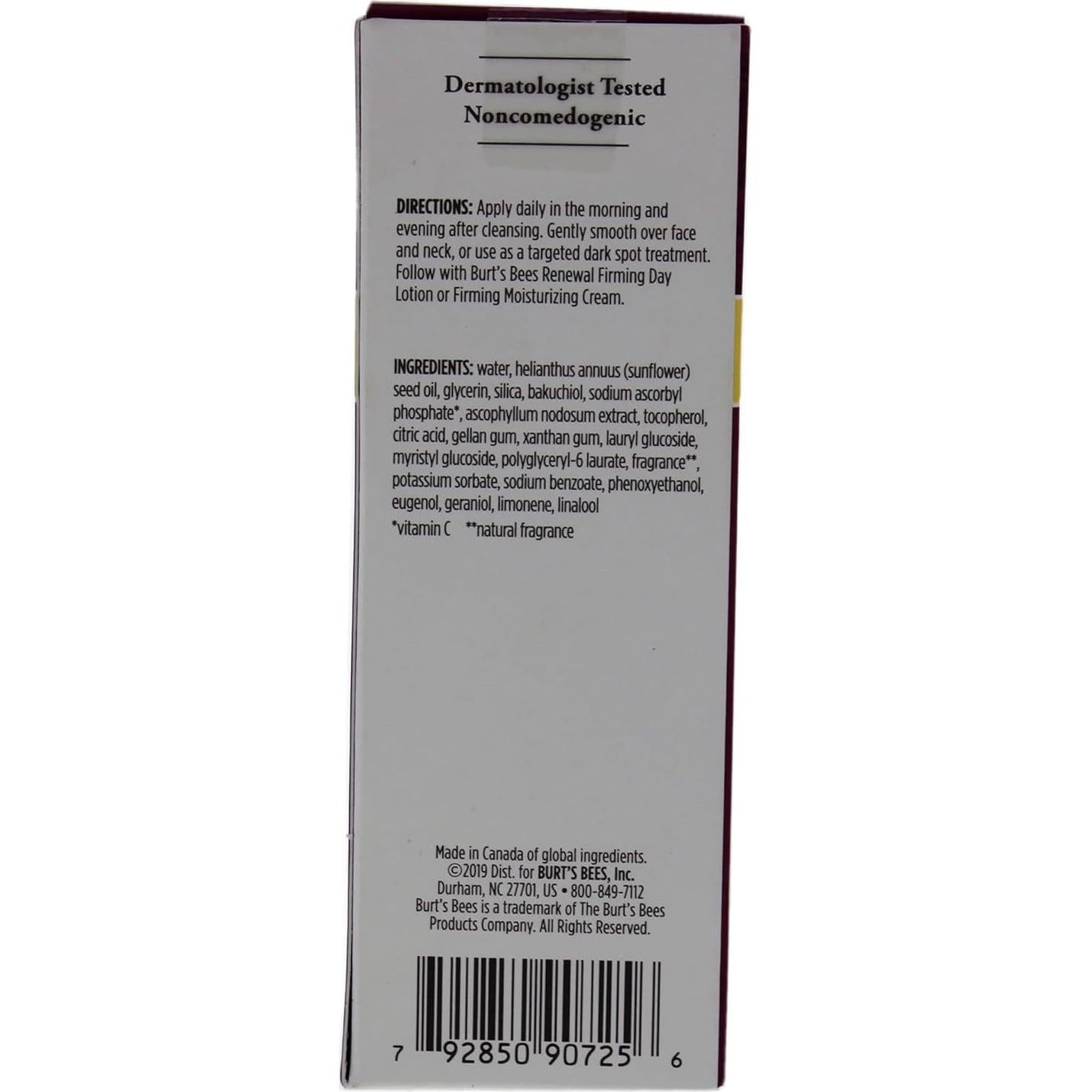 Corrector de Manchas Oscuras Burt's Bees 30 ml - Suero Iluminador