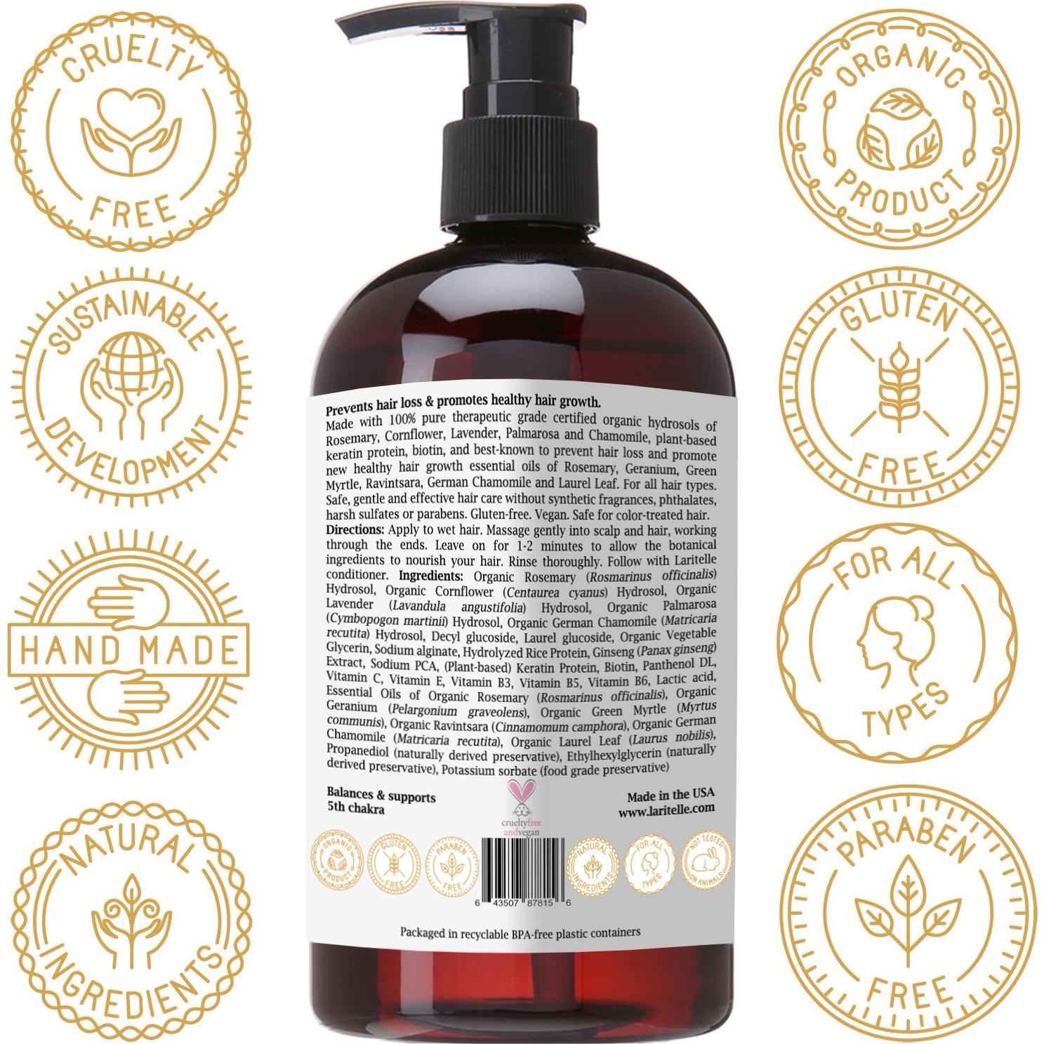 Champú Orgánico Laritelle 495 g - Crecimiento y Fortalecimiento Capilar