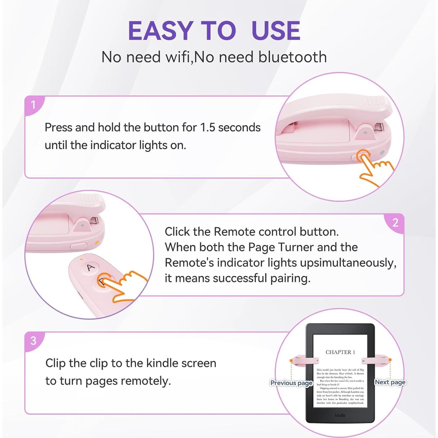 Control Remoto Pasar Páginas Kindle Rosa - DONGGUAN GX76