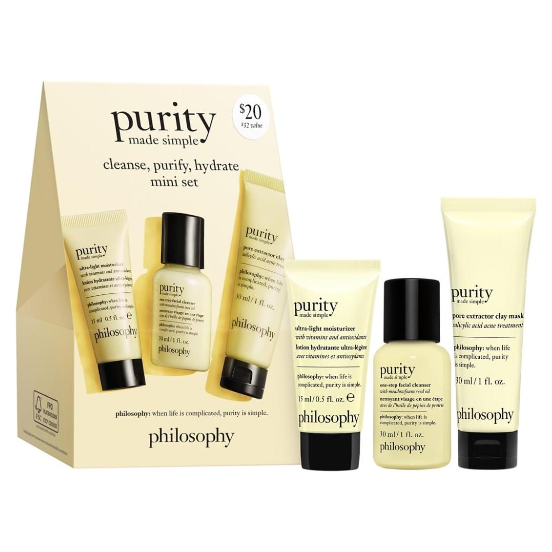 Limpiador Facial Philosophy Pureza Hecha Simple 125g Set 3 Piezas