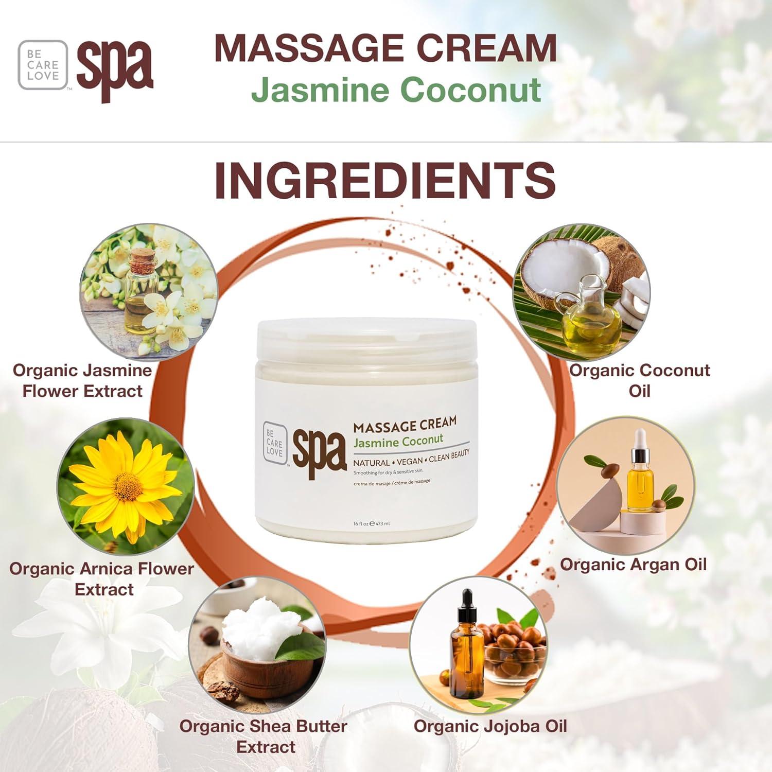 Crema de Masaje Spa Be Care Love 473 ml Jazmín y Coco