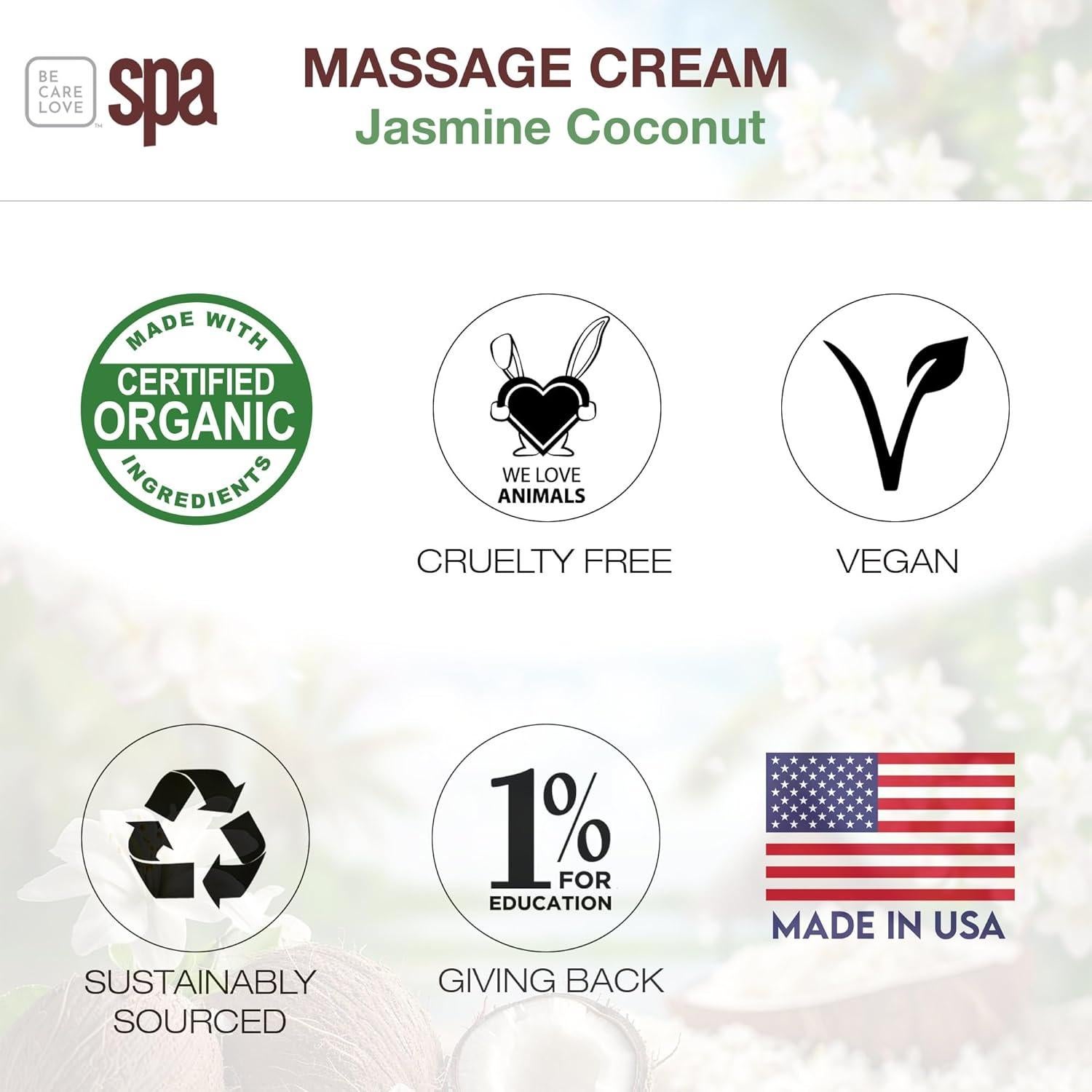 Crema de Masaje Spa Be Care Love 473 ml Jazmín y Coco