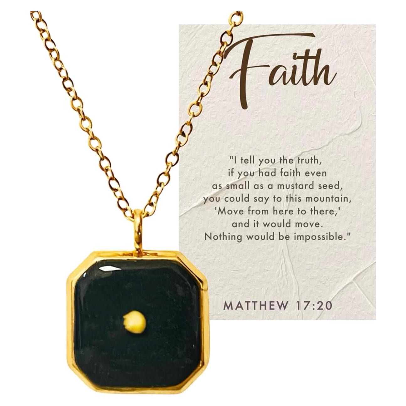 Collar de Semilla de Mostaza WEAR NATURE, Acero Inoxidable Baño Oro 18k, Ajustable