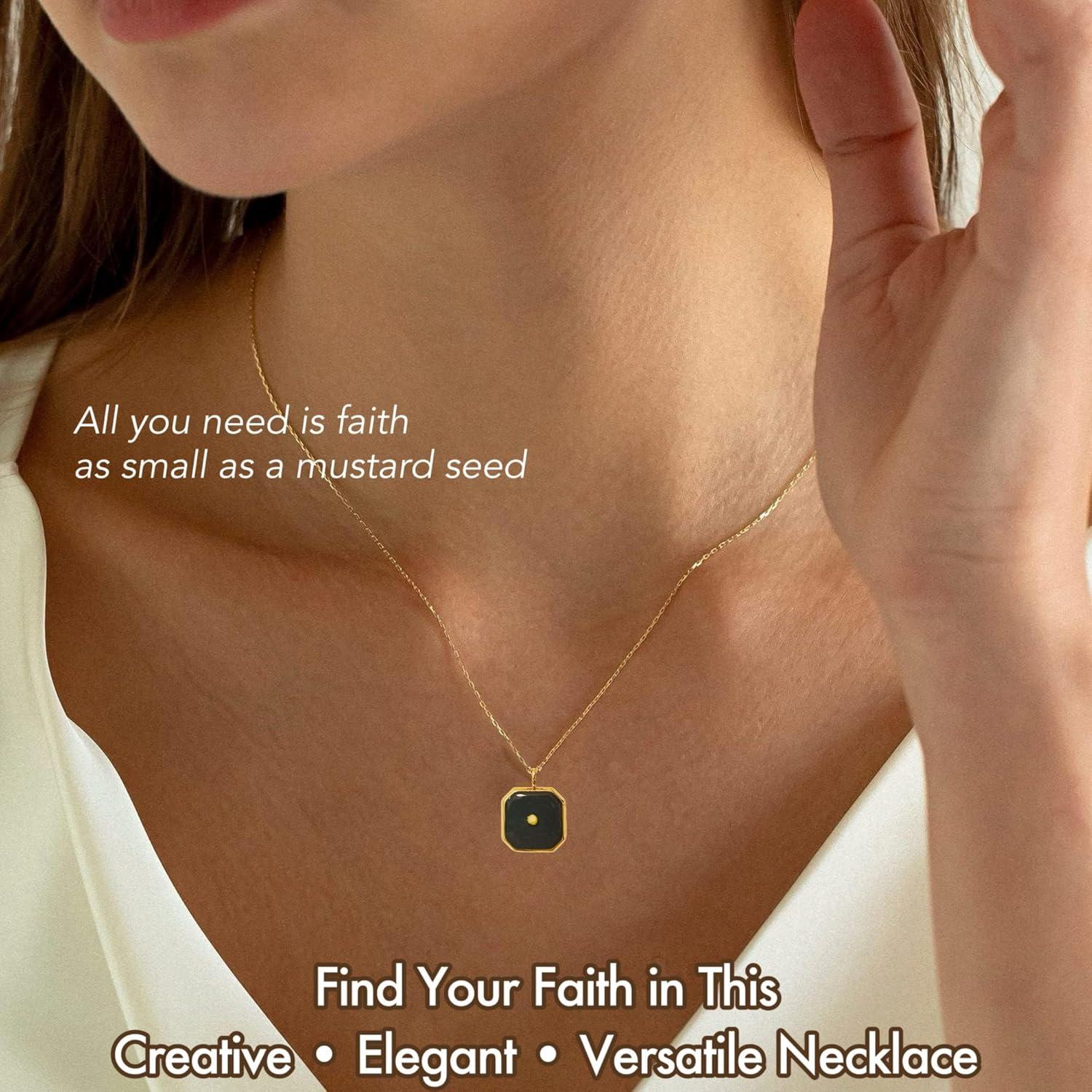 Collar de Semilla de Mostaza WEAR NATURE, Acero Inoxidable Baño Oro 18k, Ajustable