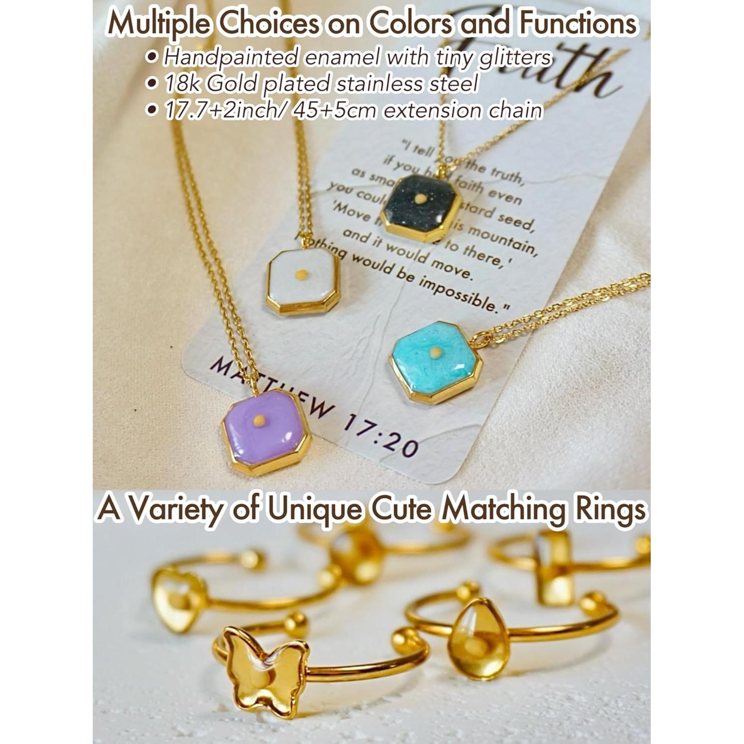 Collar de Semilla de Mostaza WEAR NATURE, Acero Inoxidable Baño Oro 18k, Ajustable