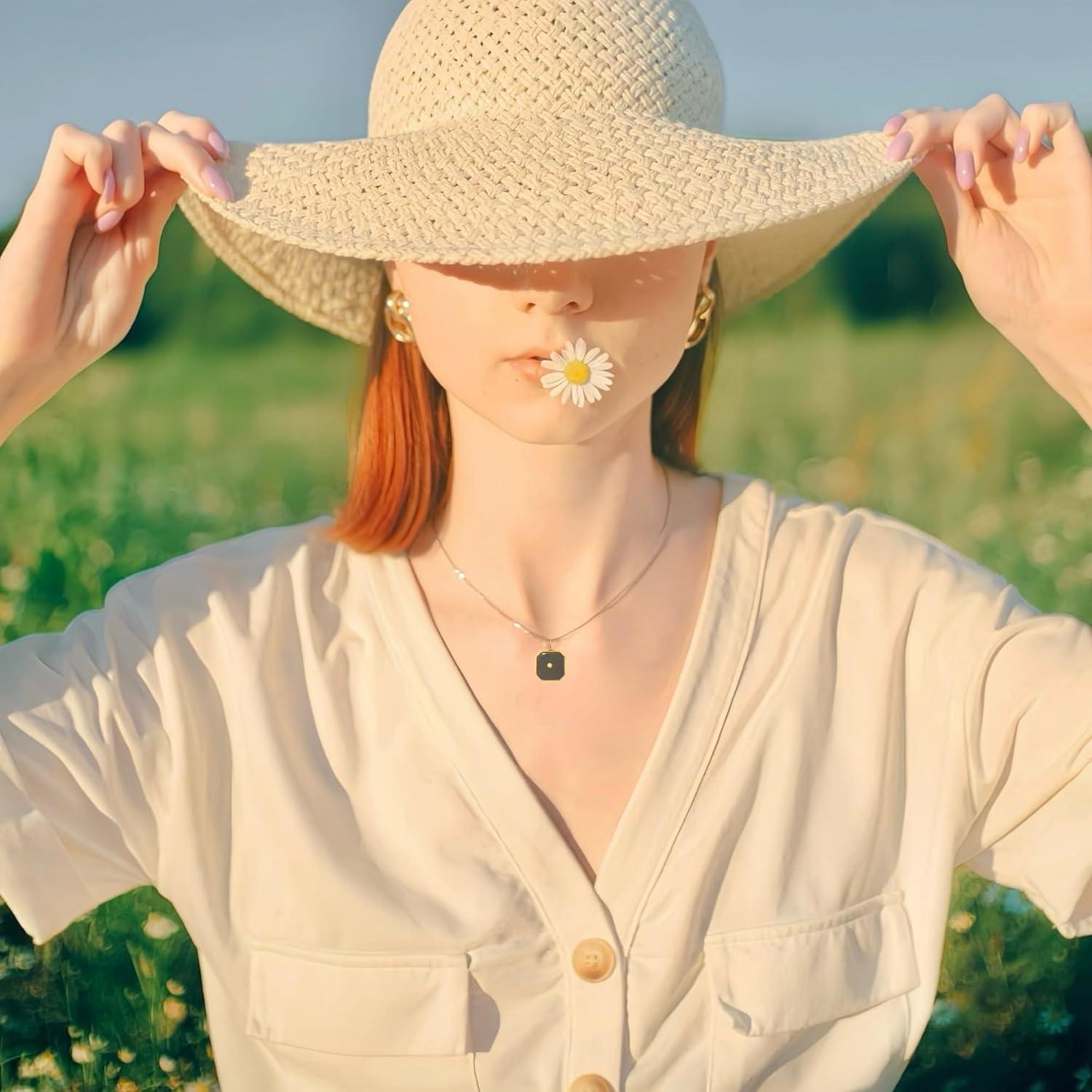 Collar de Semilla de Mostaza WEAR NATURE, Acero Inoxidable Baño Oro 18k, Ajustable