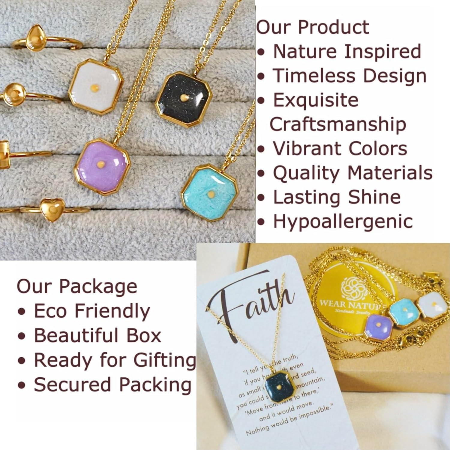 Collar de Semilla de Mostaza WEAR NATURE, Acero Inoxidable Baño Oro 18k, Ajustable