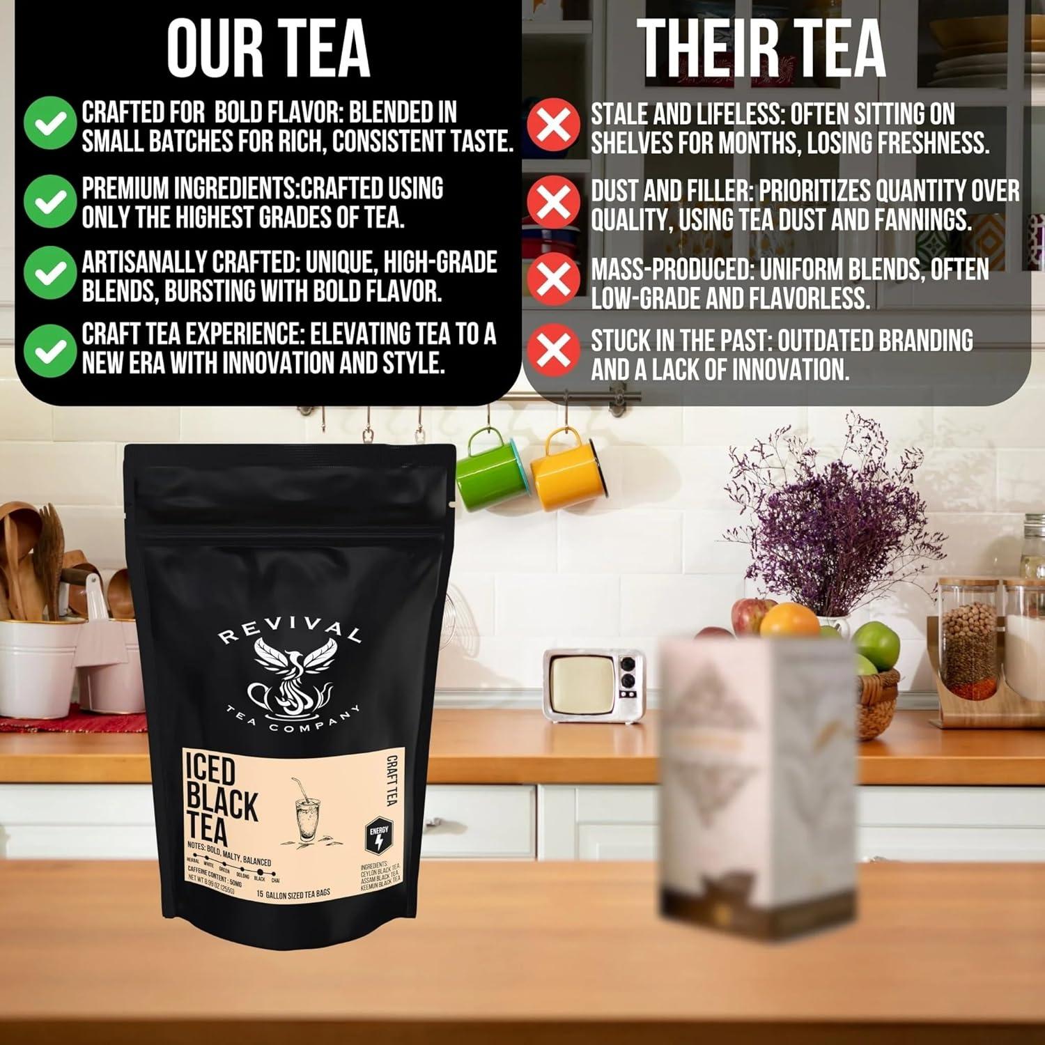 Té Negro Helado Revival Tea Company - 1 Galón (3.78L) - 15 Bolsitas