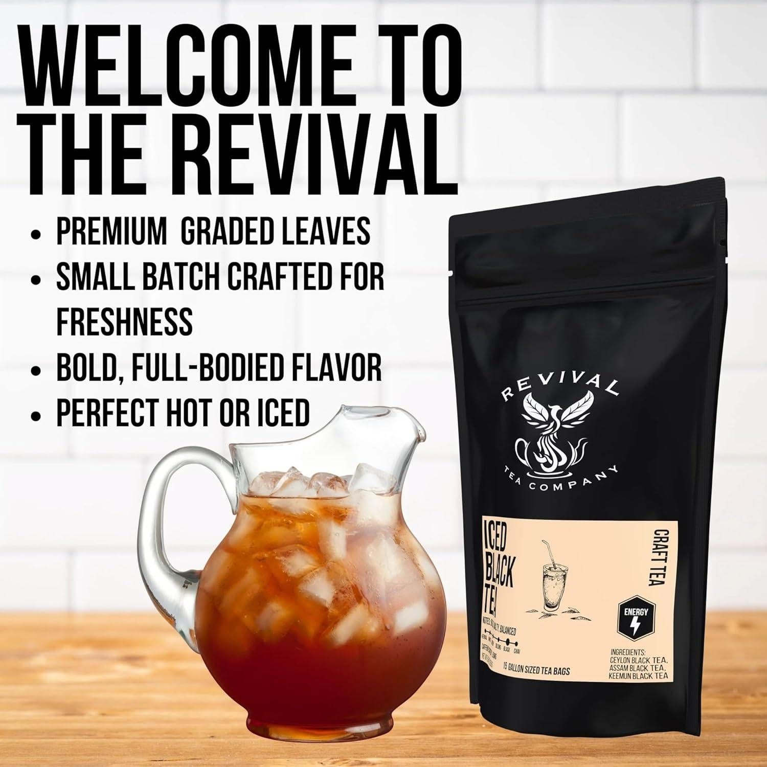 Té Negro Helado Revival Tea Company - 1 Galón (3.78L) - 15 Bolsitas