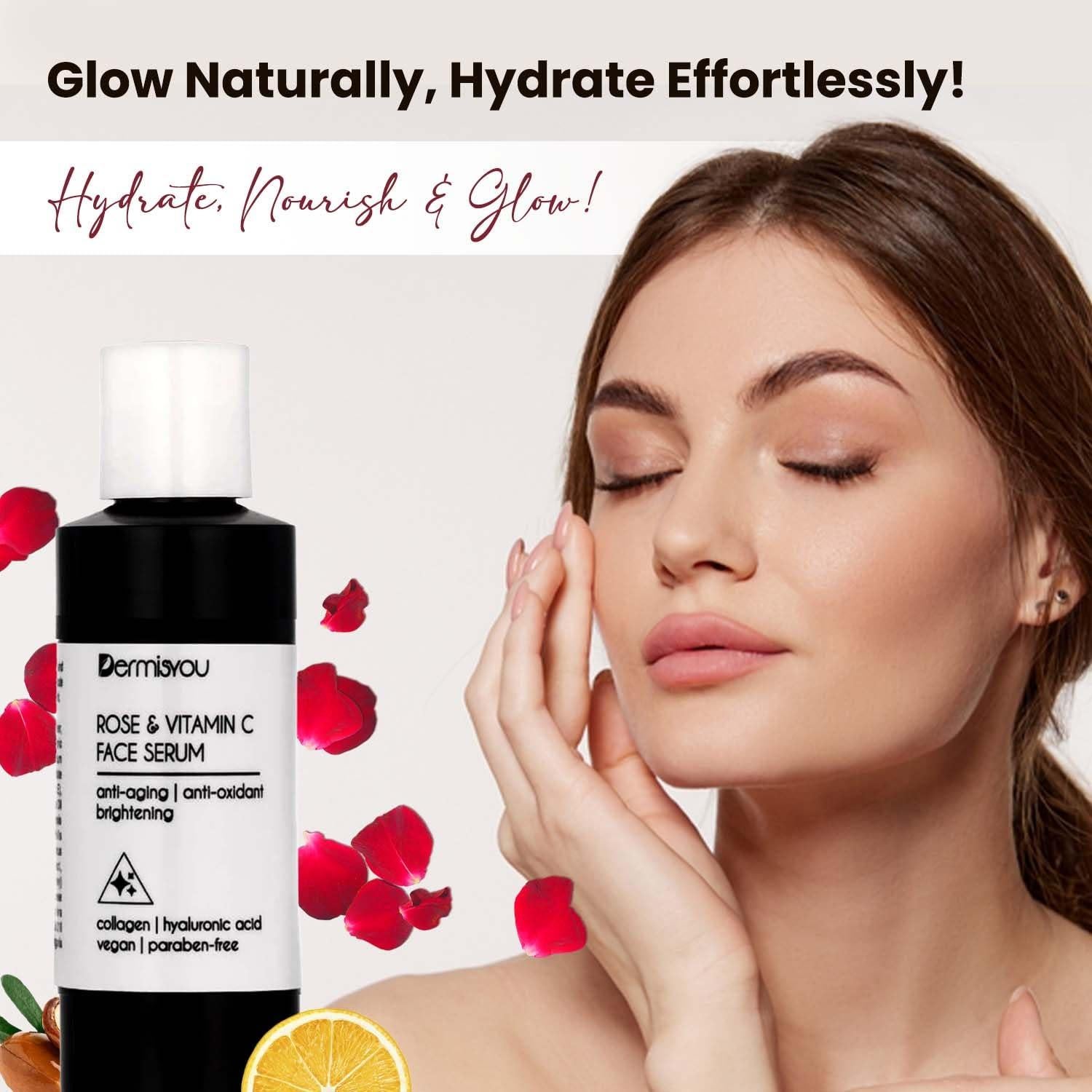 Suero Facial Antienvejecimiento Dermisyou 37.5 ml - Hidratante con Rosa y Vitamina C