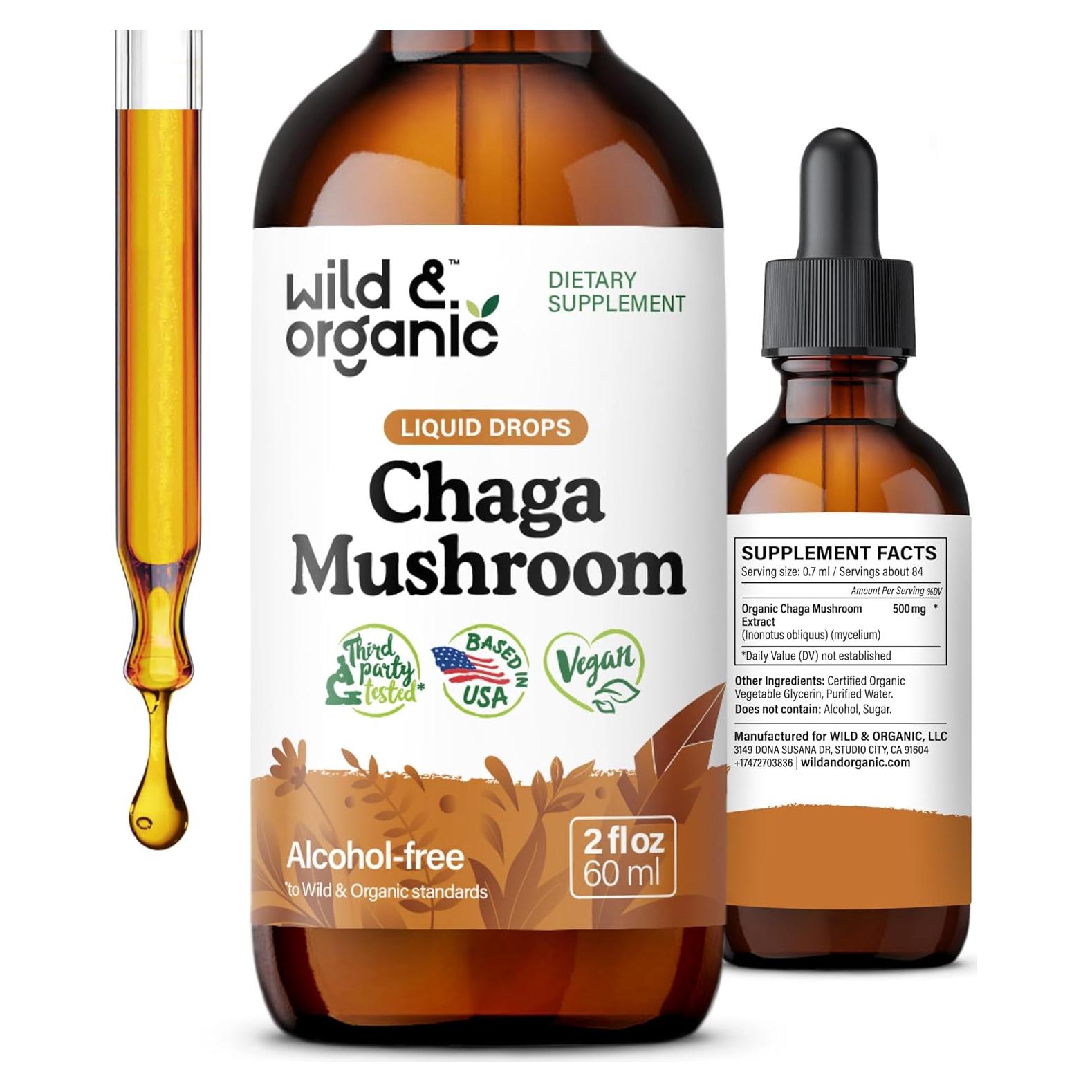 Tinte de Hongo Chaga Silvestre y Orgánico 59 ml - Inmunidad Vegano