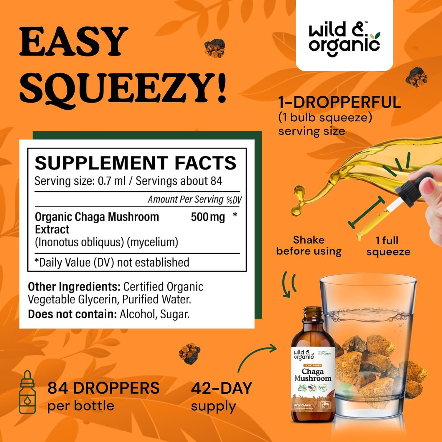 Tinte de Hongo Chaga Silvestre y Orgánico 59 ml - Inmunidad Vegano