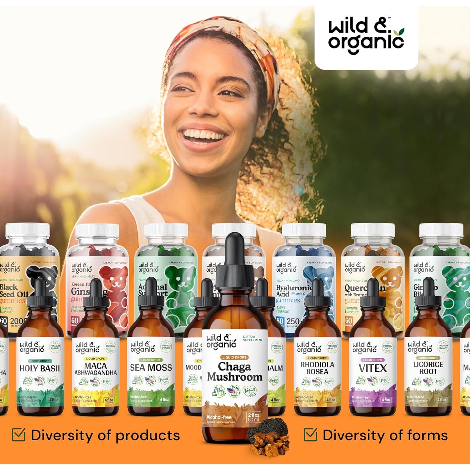 Tinte de Hongo Chaga Silvestre y Orgánico 59 ml - Inmunidad Vegano