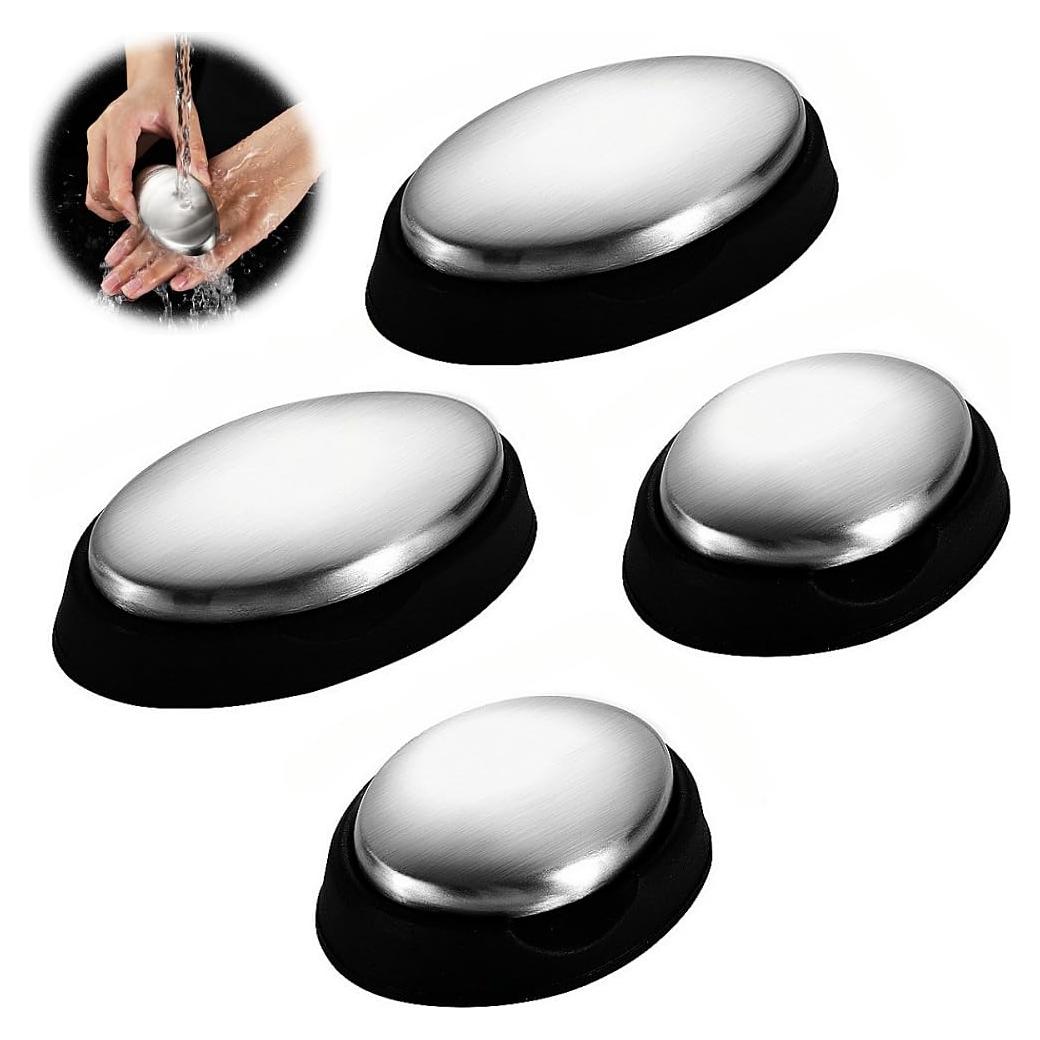 Jabón Desodorante de Acero Inoxidable HUIZHOUSHI 4 Piezas