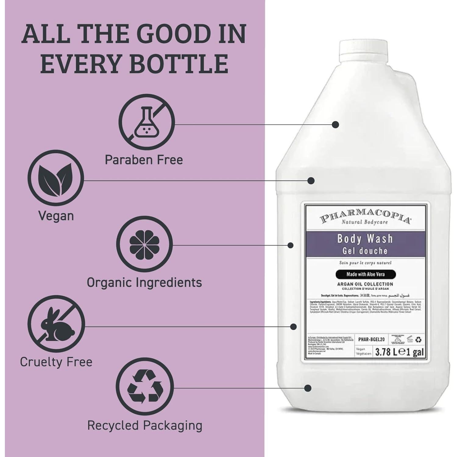 Jabón Corporal Hidratante Pharmacopia 3.78L Vegano con Aloe Vera