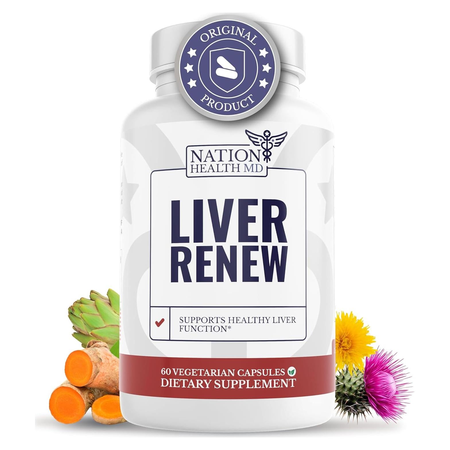 Suplemento Hepático Renovar Hígado Nation Health MD - 60 Cápsulas