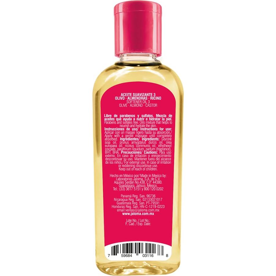 Mezcla de 3 Aceites Jaloma 118.3 ml - Oliva, Almendra, Ricino