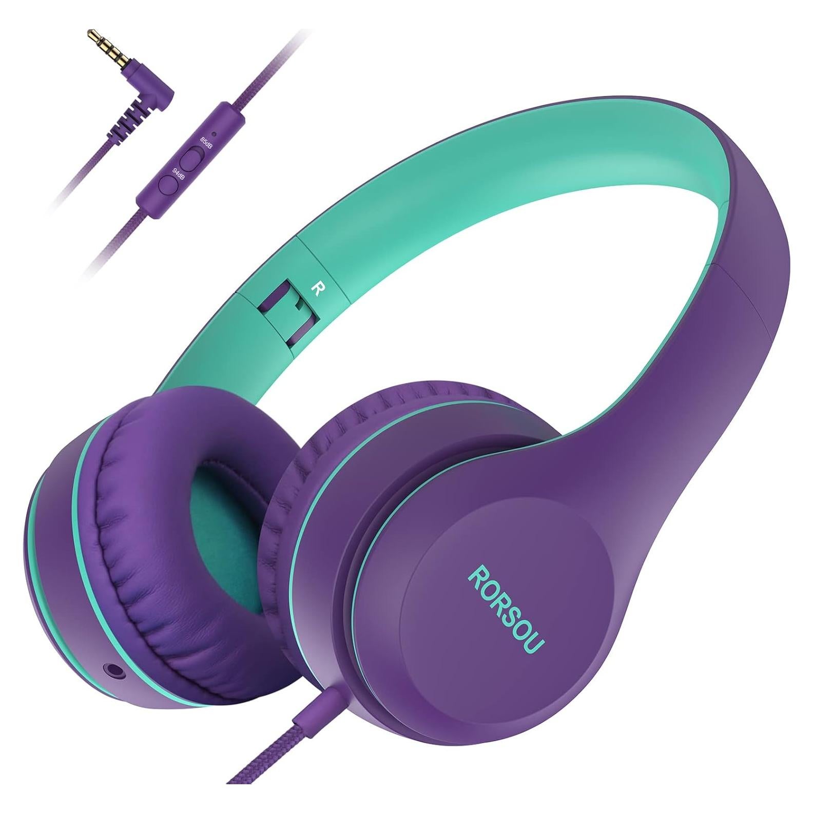 Auriculares RORSOU K5 para Niños Plegables 3.5mm Color Púrpura