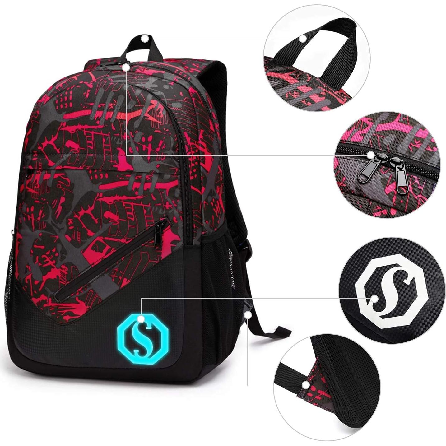 Mochila Escolar CAMTOP Niños 3 en 1 con Lonchera y Estuche