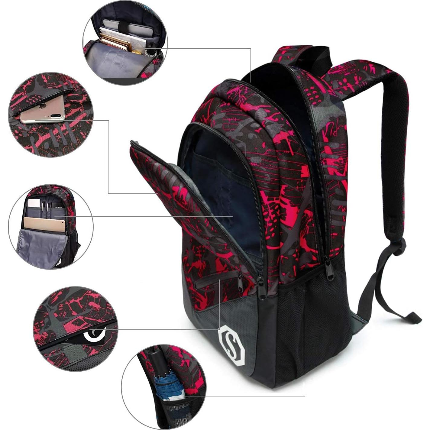 Mochila Escolar CAMTOP Niños 3 en 1 con Lonchera y Estuche