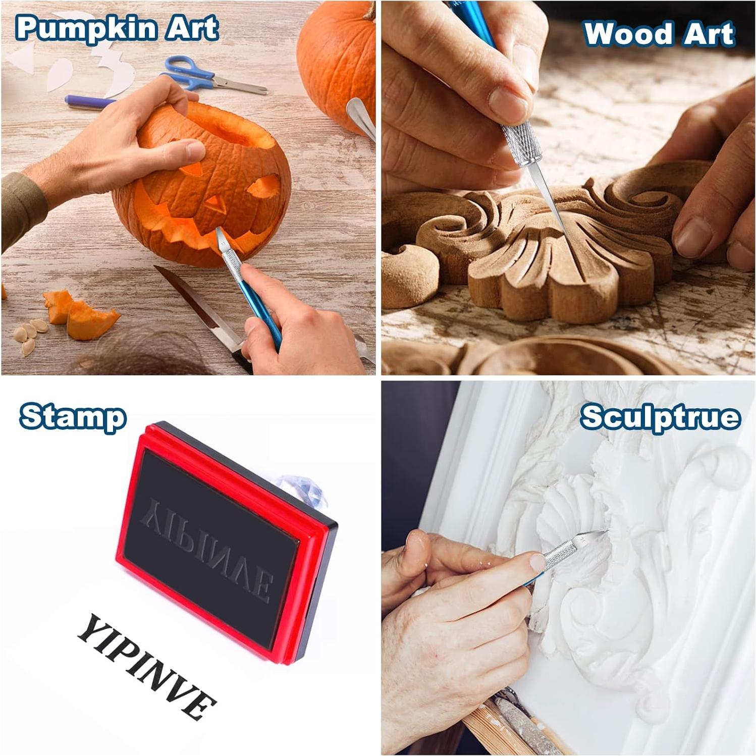 Juego de Cuchillos de Manualidades Yipinve 62PCS Acero Carbono