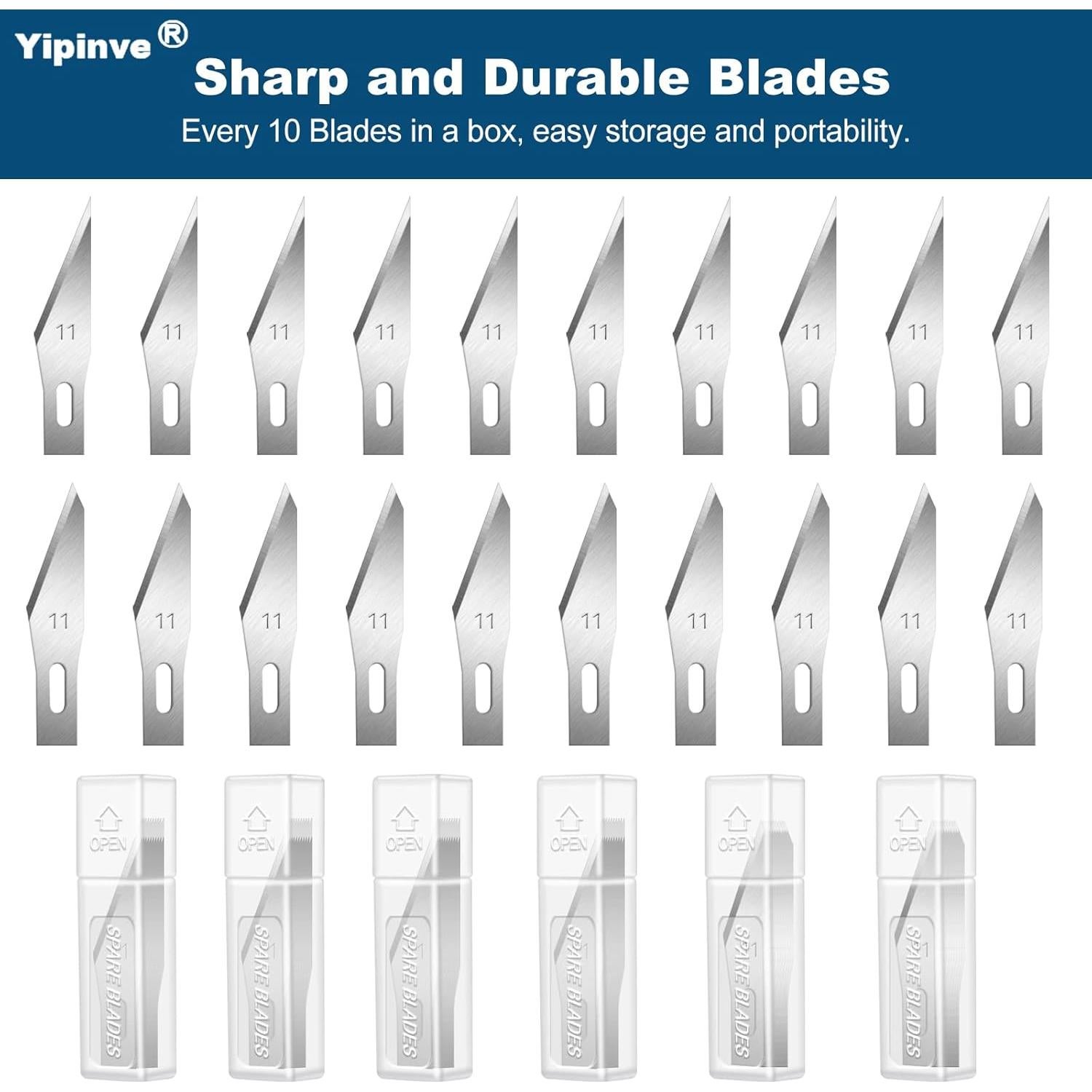 Juego de Cuchillos de Manualidades Yipinve 62PCS Acero Carbono