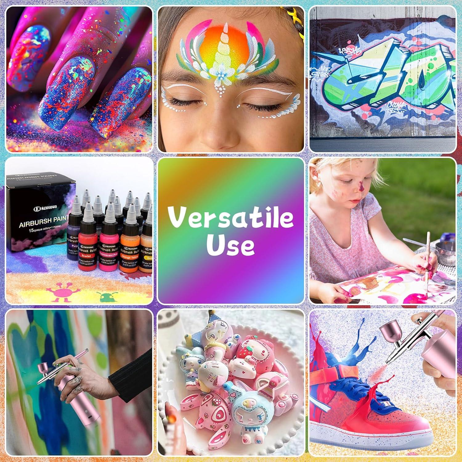 Set de Pintura Airbrush K KERNOWO 15 Colores + Disolvente 20ml