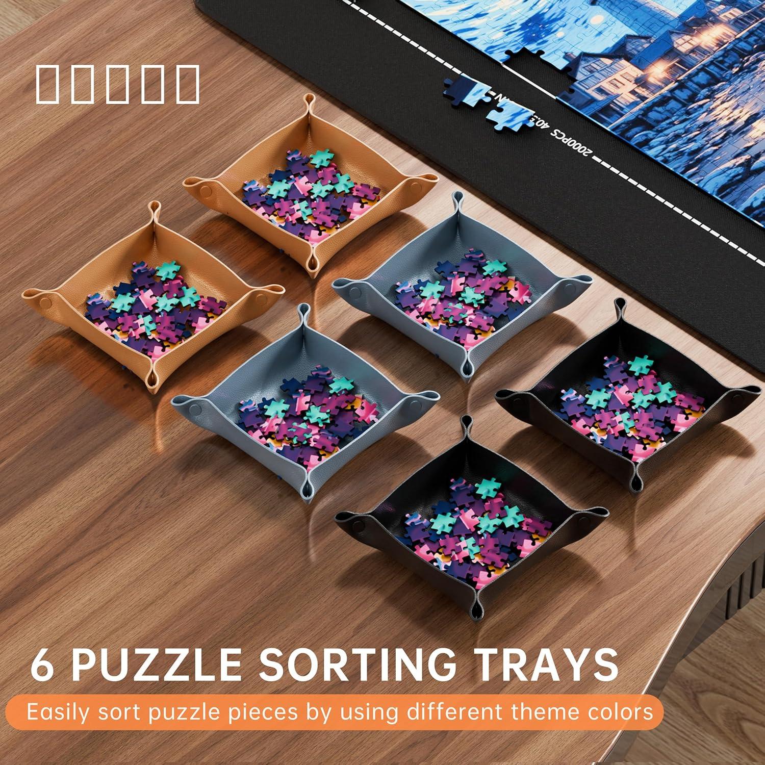 Alfombrilla para Rompecabezas Lwoeo 2000 Piezas Negra 121.9x78.7 cm