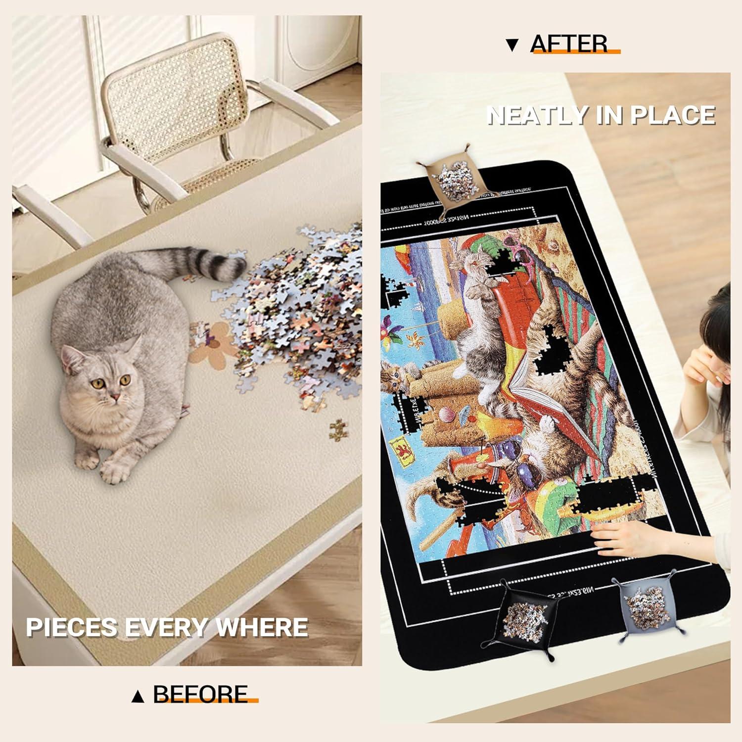 Alfombrilla para Rompecabezas Lwoeo 2000 Piezas Negra 121.9x78.7 cm