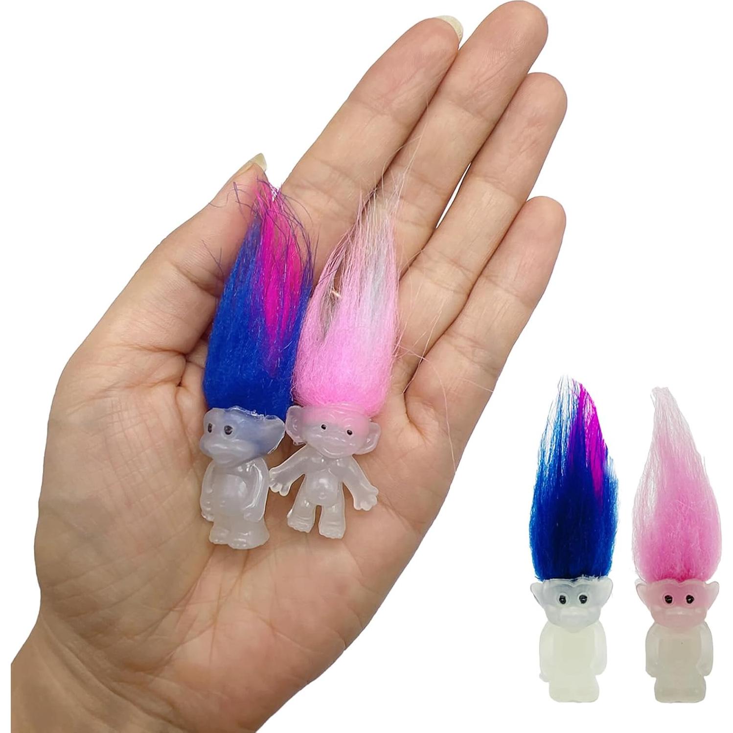 10 Muñecos Troll Mini Luminosos Brillan en la Oscuridad