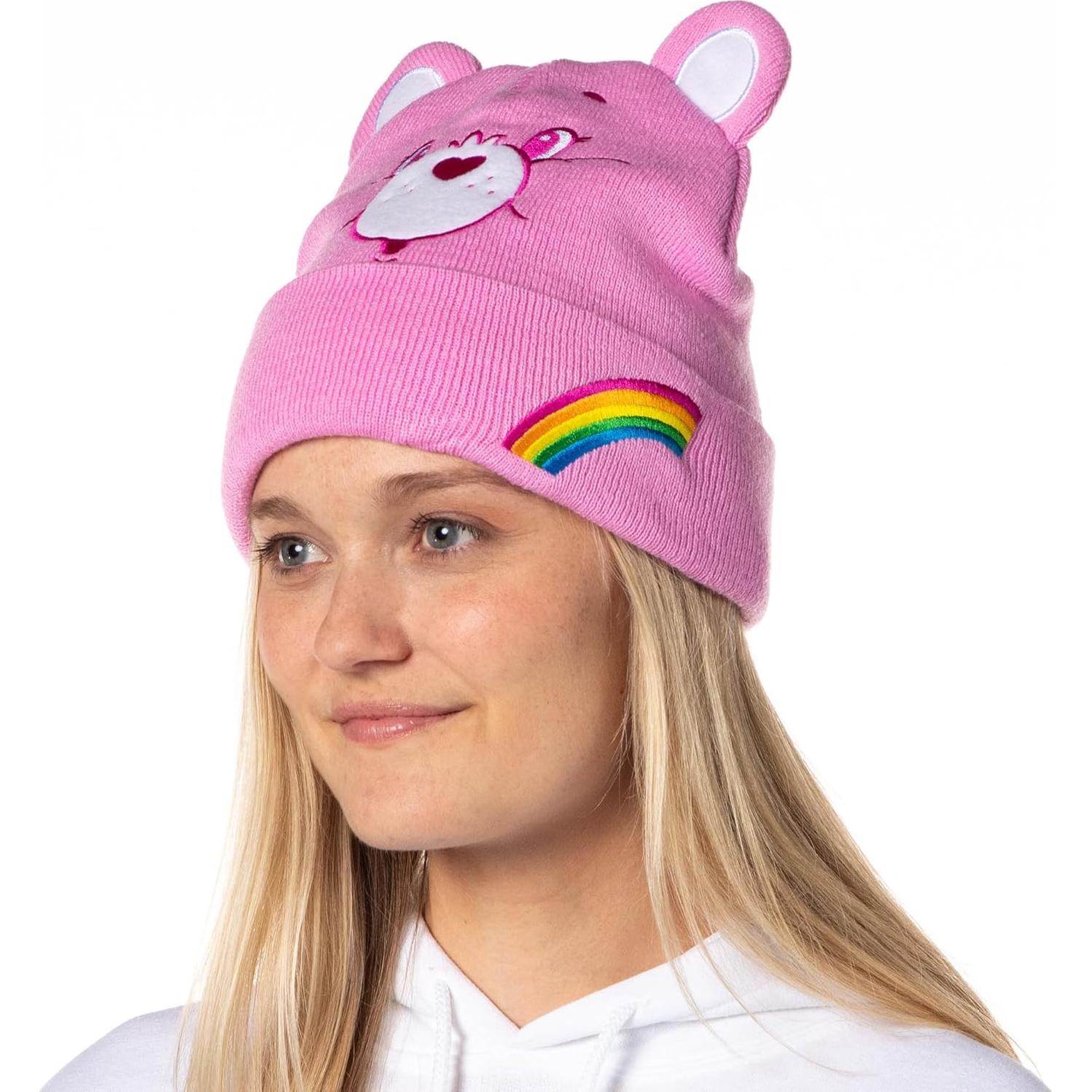 Gorro de Punto Care Bears con Cara Bordada y Orejas 3D