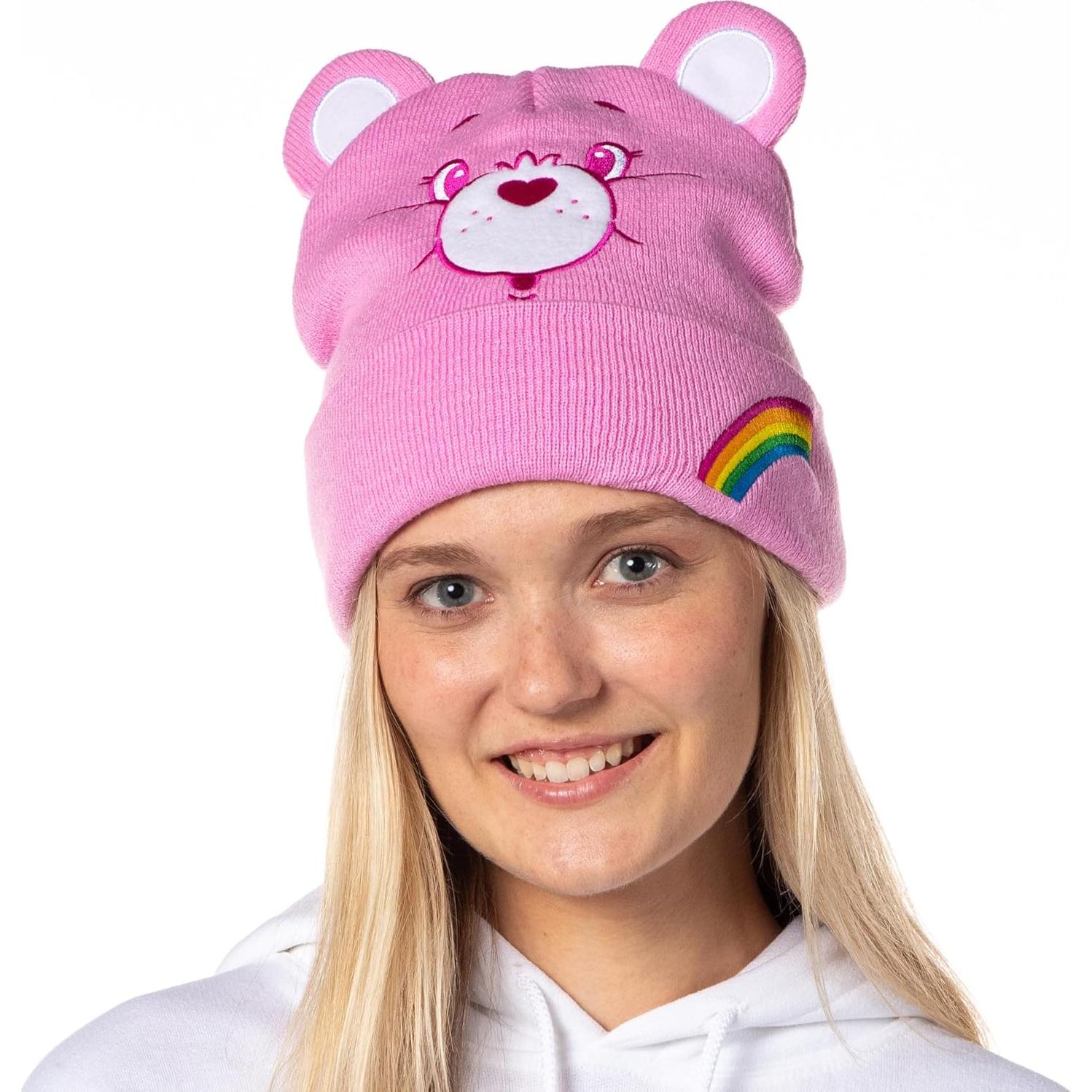 Gorro de Punto Care Bears con Cara Bordada y Orejas 3D