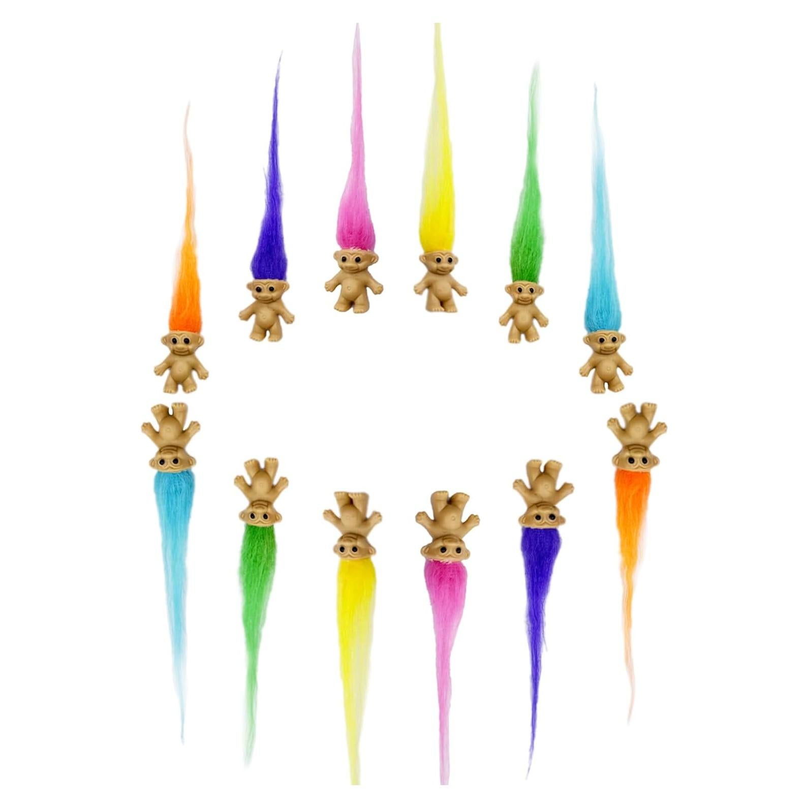 12 Muñecas Troll Mini Yintlilocn, 1.98 cm, Colores Variados