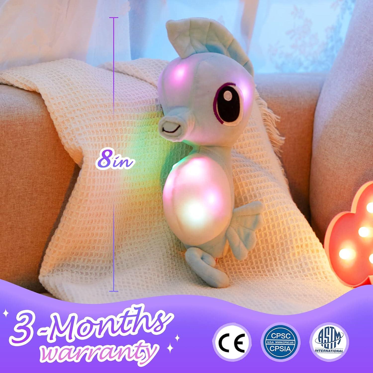 Caballito de Mar de Peluche LED Athoinsu 20 cm Azul