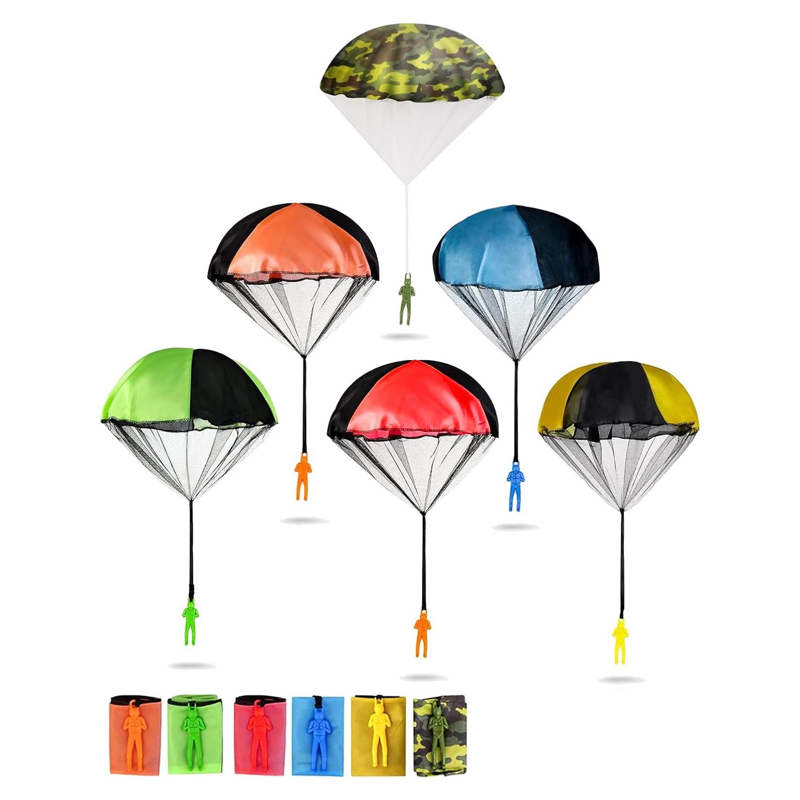 Juguetes de Paracaídas SIQUNUO - Paquete de 6 Colores para Niños