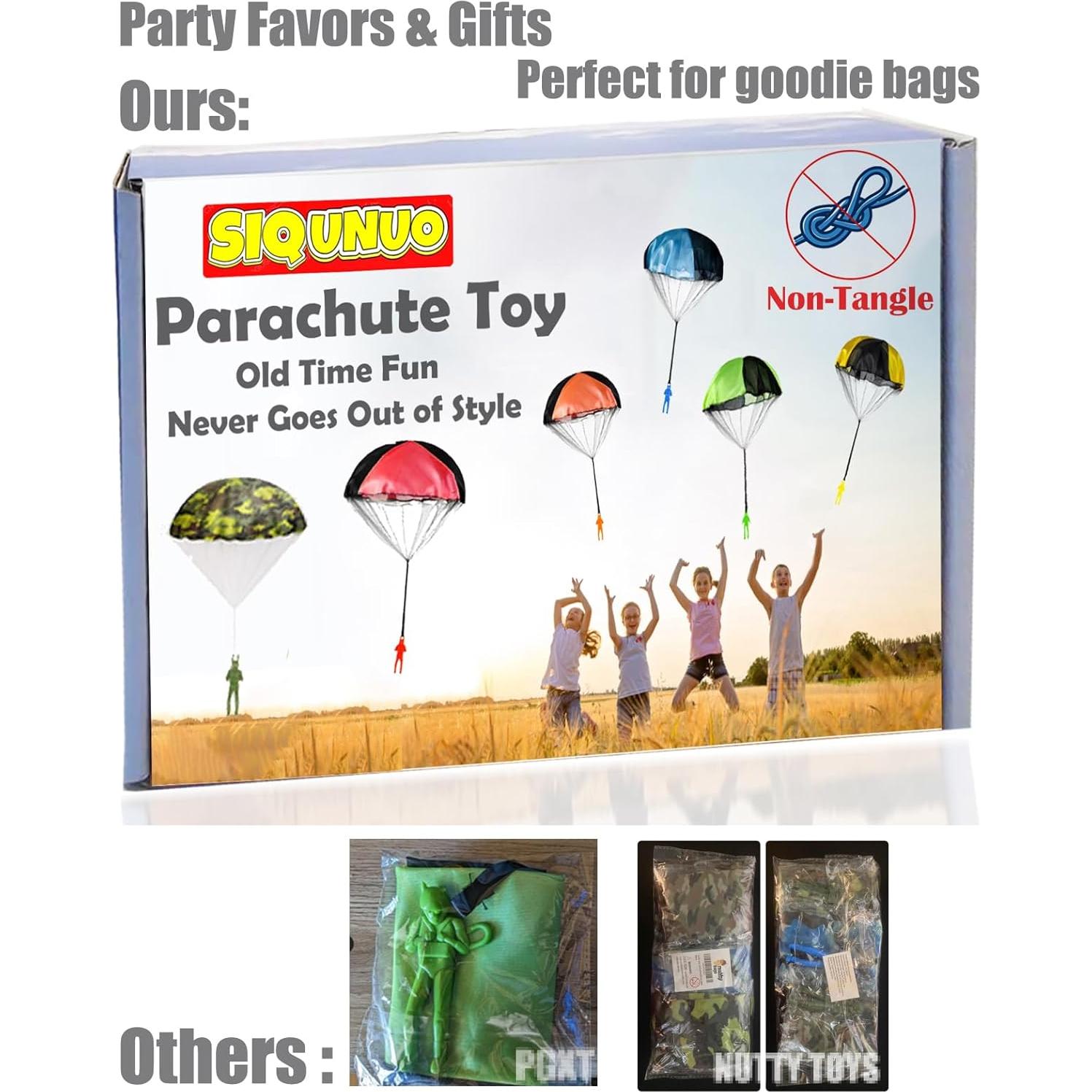 Juguetes de Paracaídas SIQUNUO - Paquete de 6 Colores para Niños