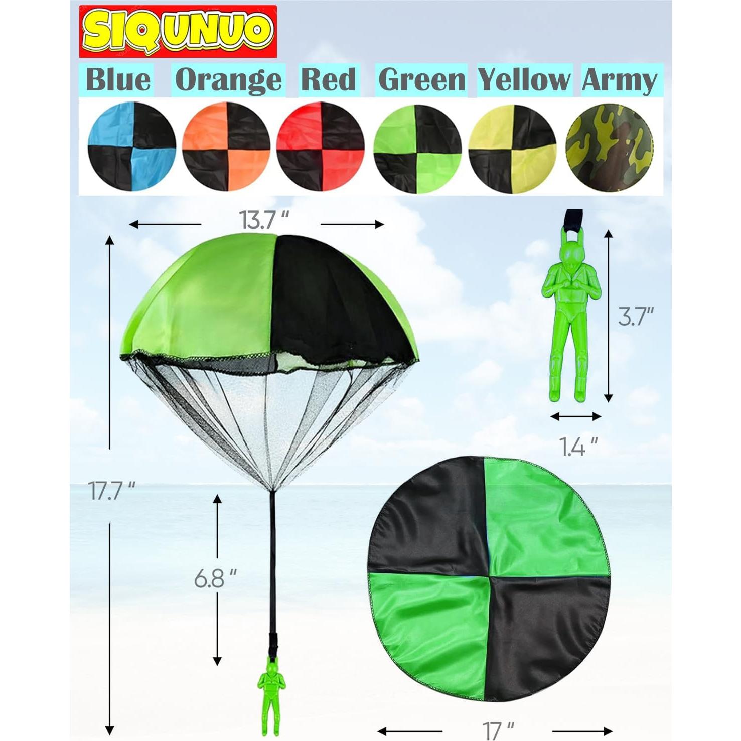 Juguetes de Paracaídas SIQUNUO - Paquete de 6 Colores para Niños