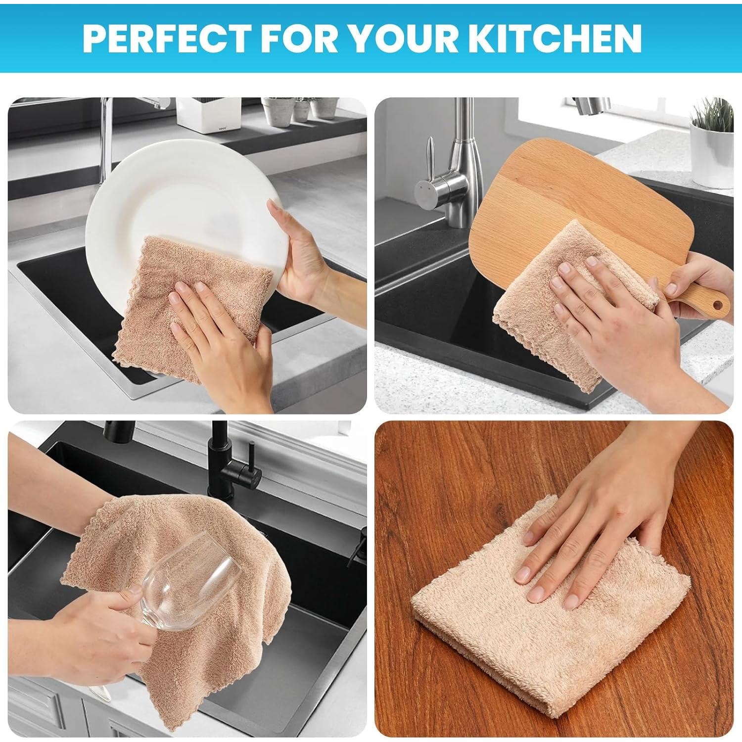 Paquete de 12 paños de microfibra Neessno Camel 30x30 cm