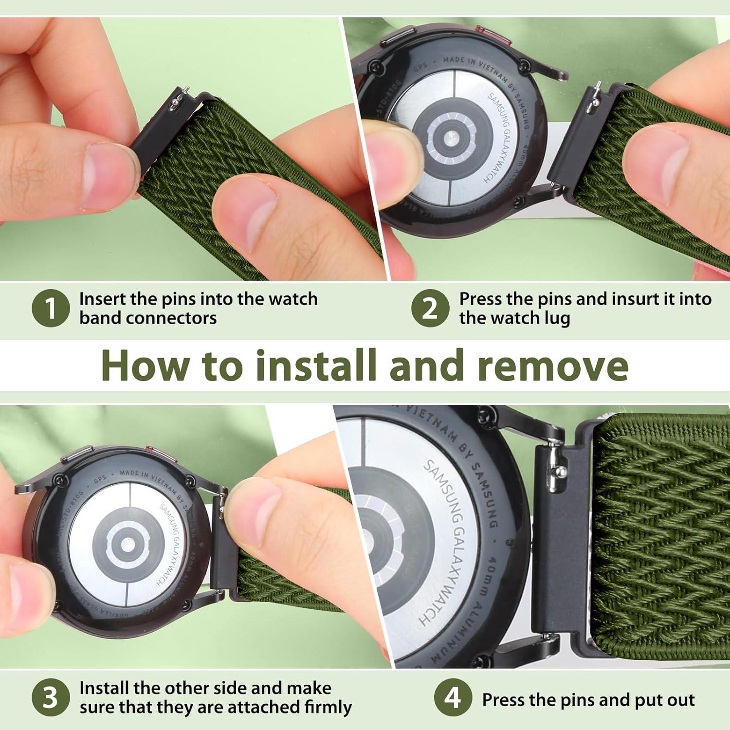 Correa de Reloj Ajustable Nylon TumpCez 18mm - Negro Azul Verde