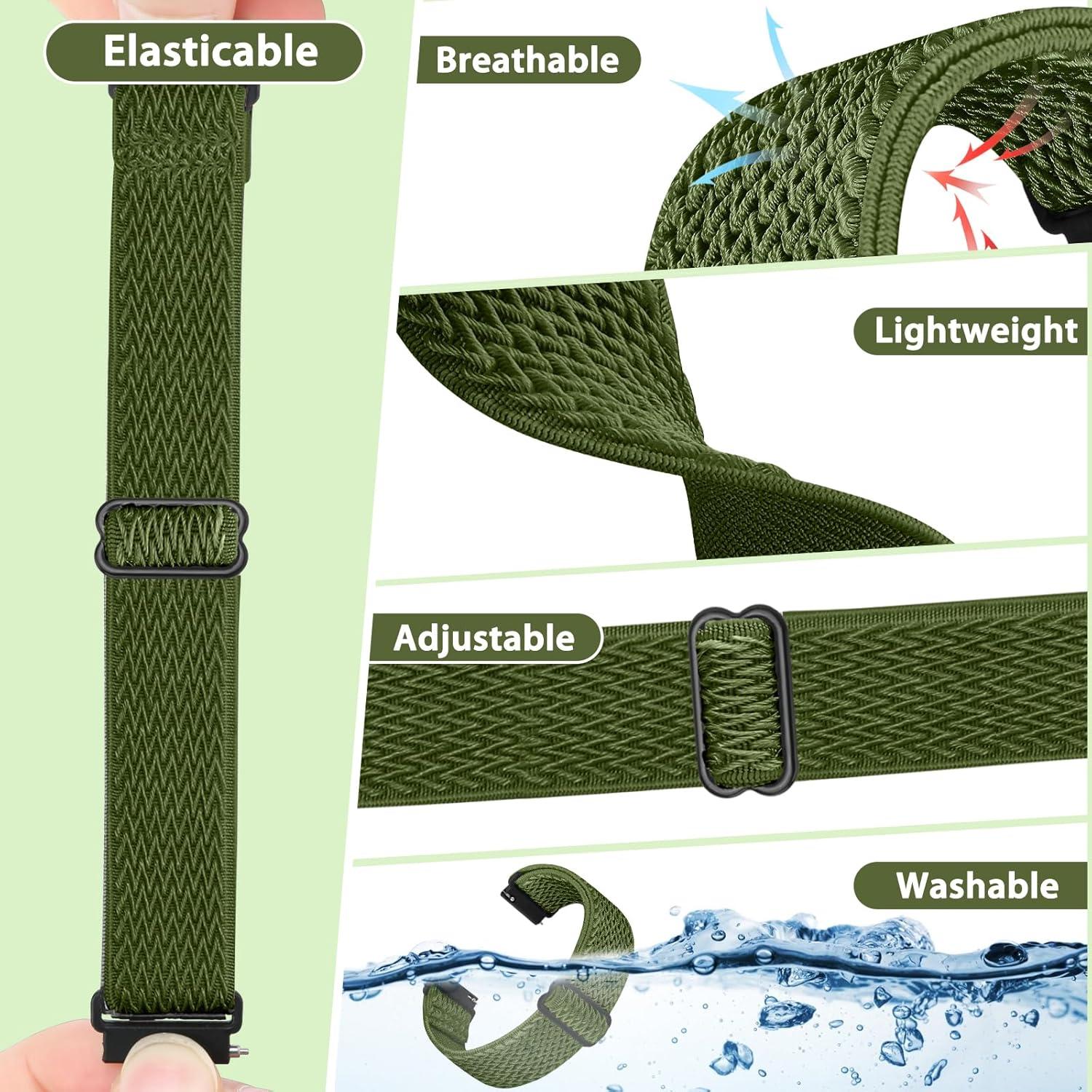 Correa de Reloj Ajustable Nylon TumpCez 18mm - Negro Azul Verde