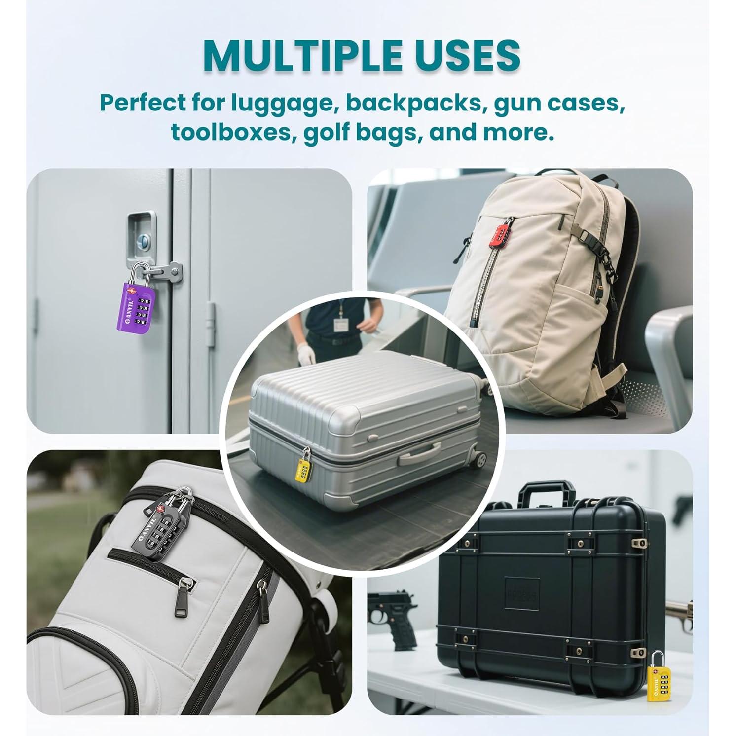 Candado de Combinación TSA ANVIL 4 Dígitos para Equipaje