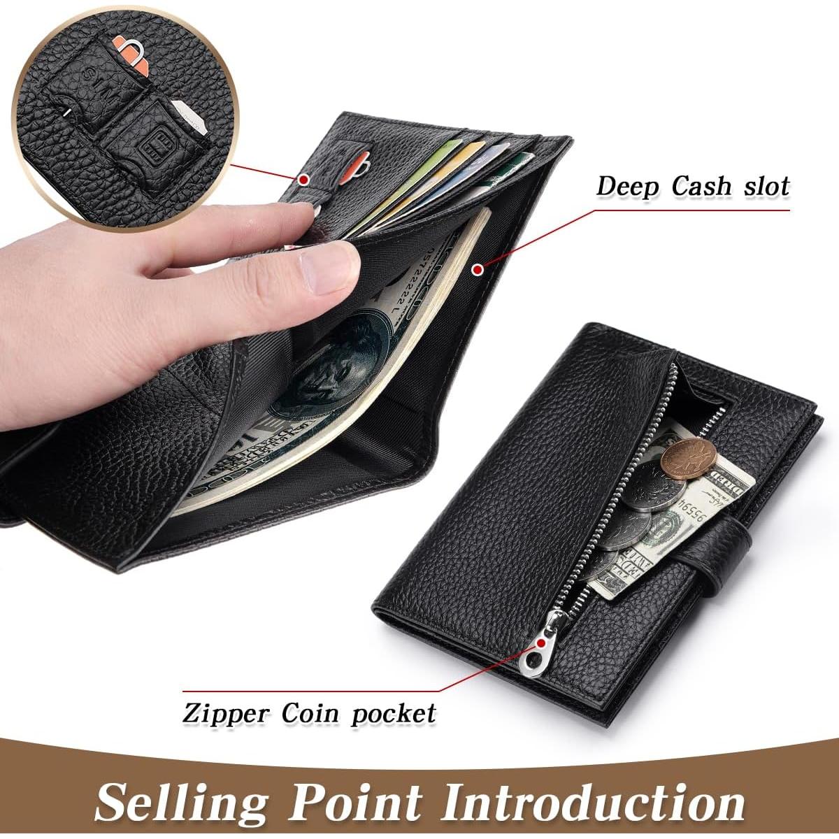 Porta Pasaporte de Cuero FREYAMIRA para Mujeres Negro